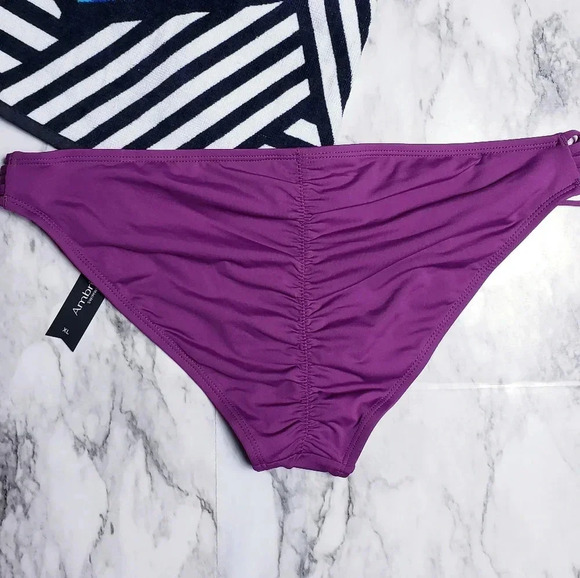 Bikini Bottom Swimsuit Hipster Burgundy Lined Size XL Side Detail Ambrielle - Picture 2 of 8